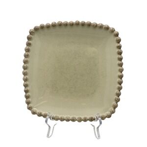 Southern Living Willow House Villa Square Salad Dessert Plate Beaded Rim READ